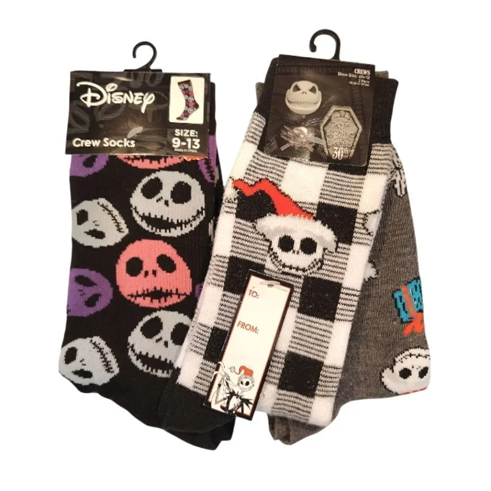 Disney The Nightmare Before Christmas 3 Pairs Crew Socks NWT